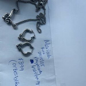 Elegant Silver Necklace and Earring Set